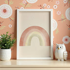 Soft Rainbow poster visualiserad på vägg – se rätt storlek med mockup från Bozetto