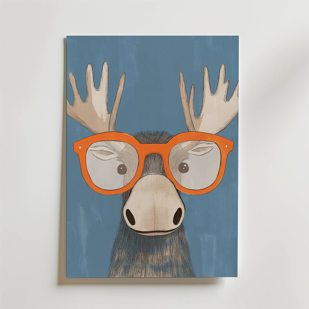 Cool Moose – stilfullt konsttryck från Bozetto, tryckt på matt finpapper i hög tryckkvalitet