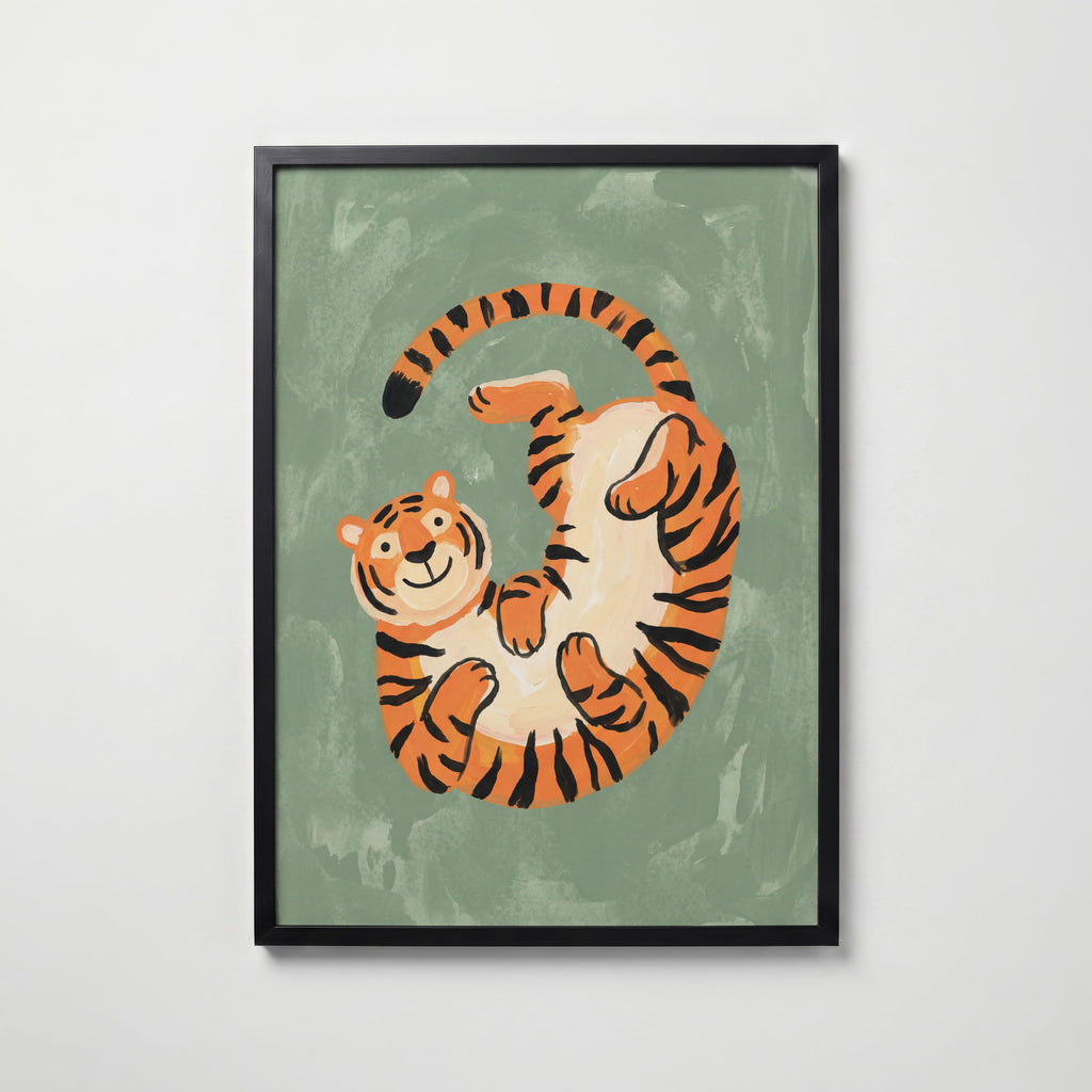 Tiger Tumble Poster – svart ram